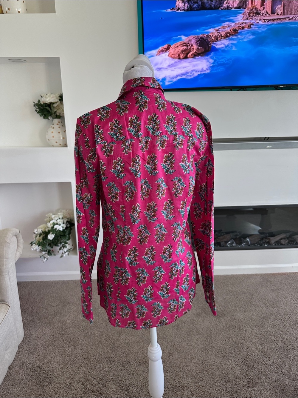 J. Crew Pink Floral Button-Down Shirt - Picture 4 of 7